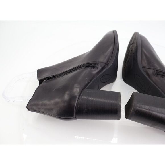 Born Womens Ellaria Boot Size 11 Black Leather Bootie Block Heel Comfy Zip Up - Picture 7 of 10